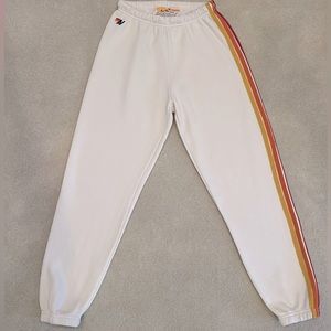 Aviator Nation -  5 Stripe Sweatpants - Vintage White - Size M